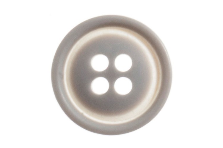 Grey/White Raised Rim Button 15mm