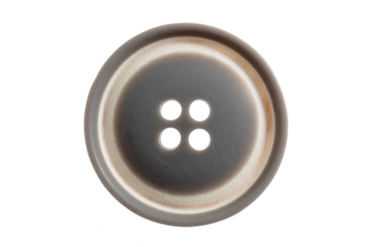 Grey/White Raised Rim Button 23mm
