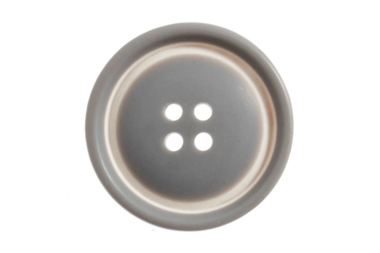 Grey/White Raised Rim Button 28mm