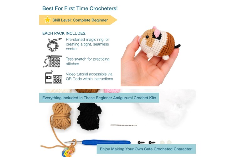 Guinea Pig Amigurumi Crochet Kit