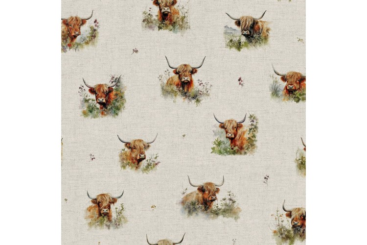 Highland Cow Linen Look