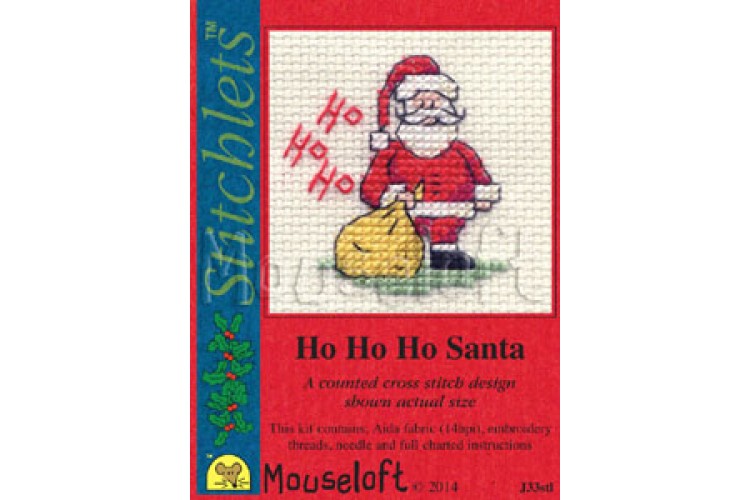 Ho Ho Ho Santa Christmas Card Stitch Kit