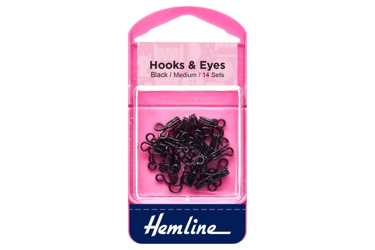 Hooks & Eyes Large Black (H401.2)