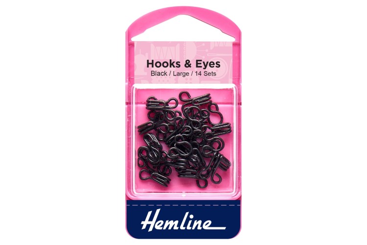 Hooks & Eyes Large Black (H401.3)