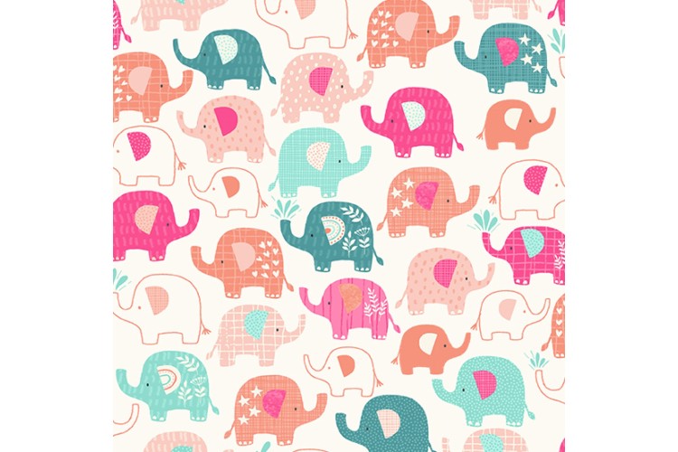 Jungle Elephants Pink