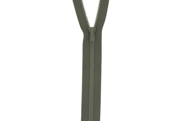 Khaki Chunky Open Ended Zip 26