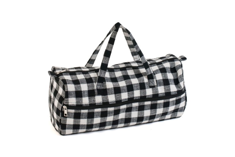 Knitting Bag, Monochrome, Black Gingham