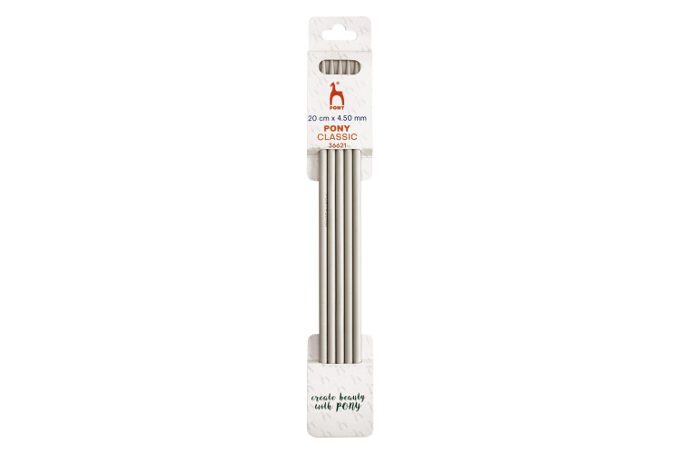 Knitting Needles, Double Ended, Set of 5, 4.5mm x 20cm (P36621)