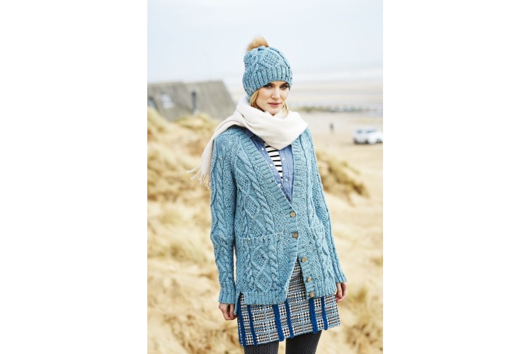 Ladies Cardigan, Snood & Hat Pattern Aran 9554