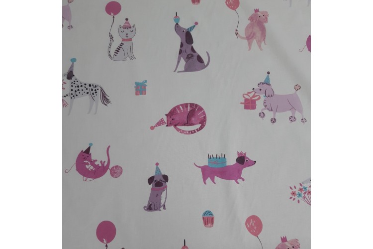 Laura Ashley Pets Party Pink Cotton