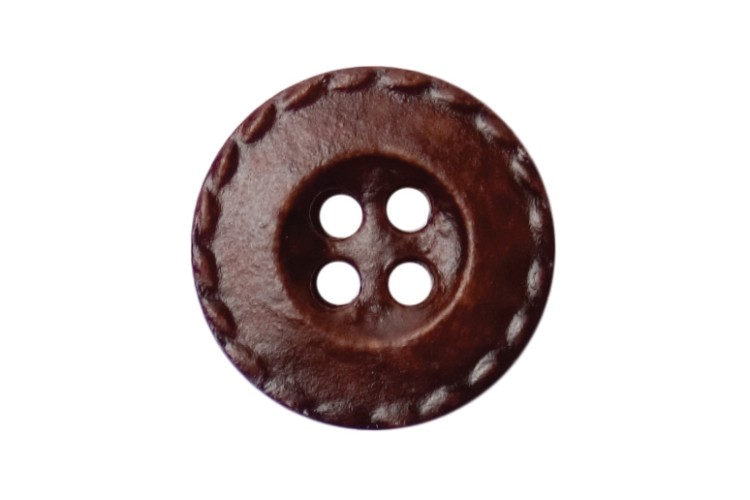 Leather Look Dark Brown Buttons 15mm 2B\1076