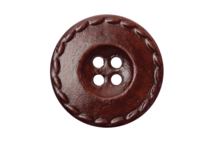 Leather Look Dark Brown Buttons 20mm 2B\1077