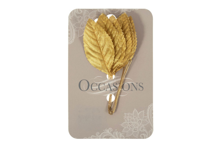 Leaves: Rose: 34mm: Metallic: 8 Pieces: Gold