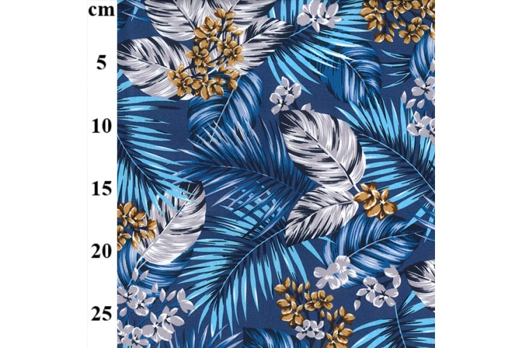 Tropical Leaves Copen Cotton Poplin