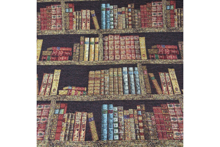 Library Tapestry Fabric Black