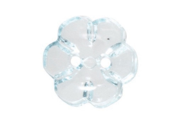 Light Blue Flower Button 12mm 2 Hole