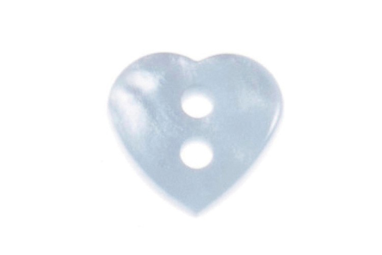 Light Blue Heart Button 11mm