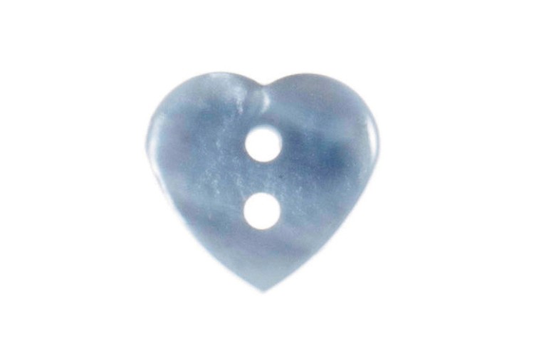 Light Blue Heart Button 15mm