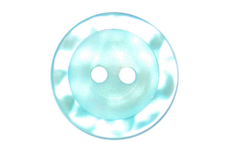 Light Blue Rimmed Button 16mm
