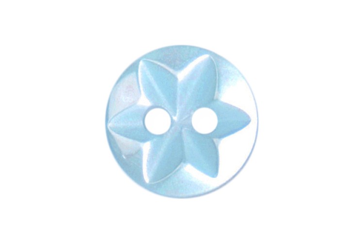 Light Blue Star Button 10mm