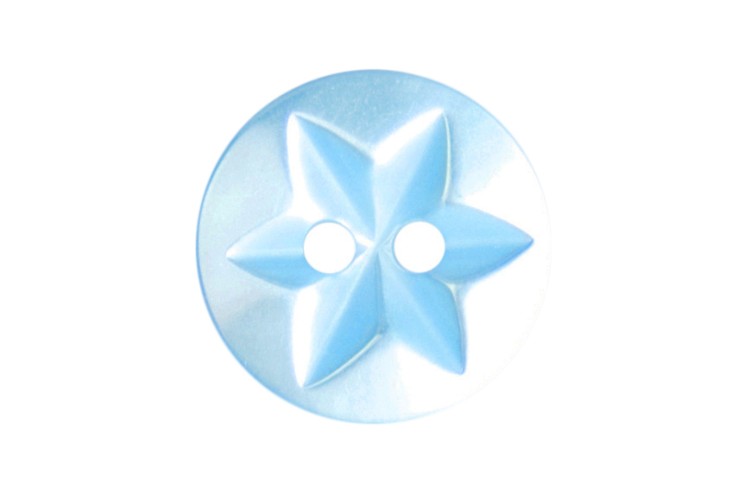 Light Blue Star Button 15mm