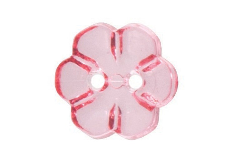 Light Pink Flower Button 12mm 2 Hole