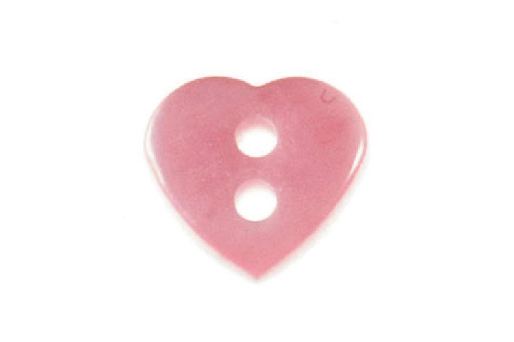 Light Pink Heart Button 11mm