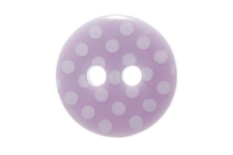 Lilac & White Spotty Button 12mm