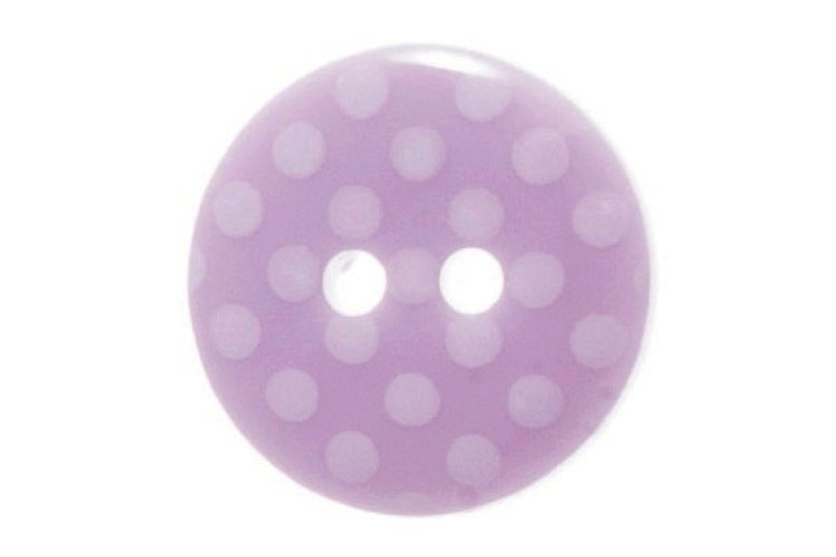 Lilac & White Spotty Button 15mm