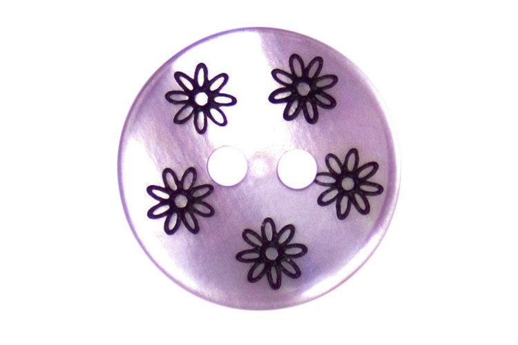 Lilac Flower Buttons 15mm 2B/1945