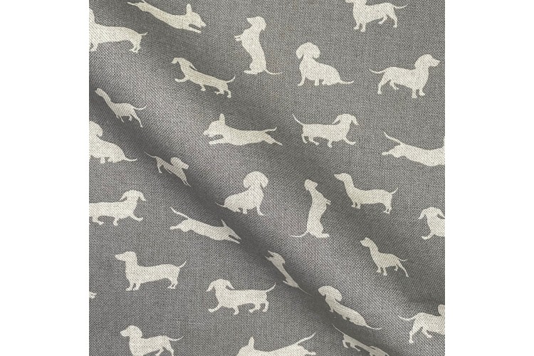 Linen Sausage Dogs on Dove Grey