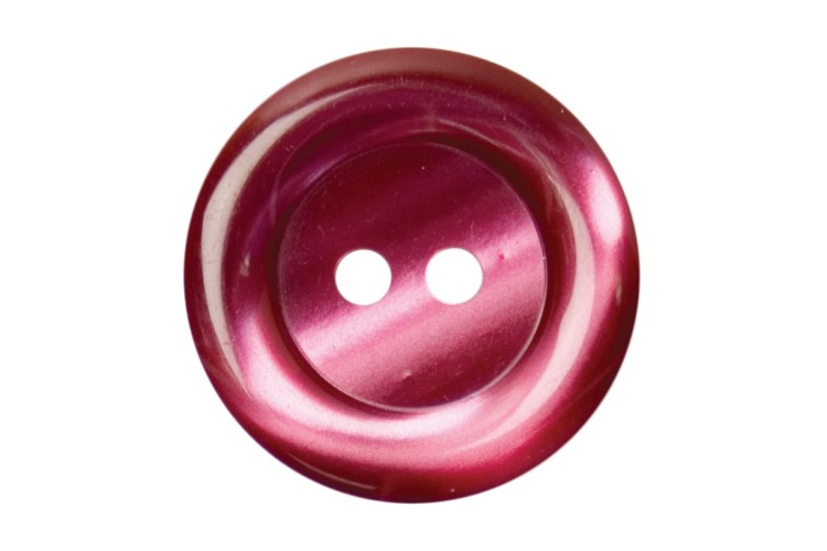 Maroon Round Rimmed Button 20mm