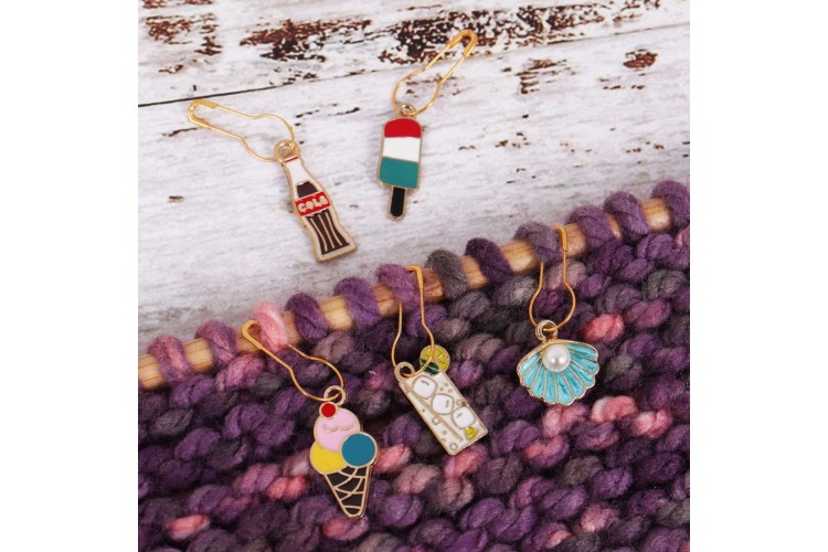 Metal Charm Stitch Markers 5 pieces