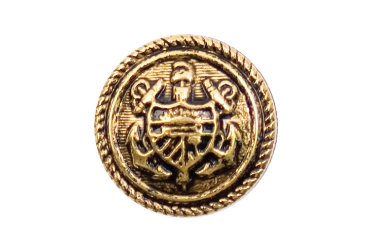 Metal Crest Button 15mm Gold