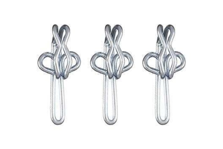 Metal Curtain Hooks Silver