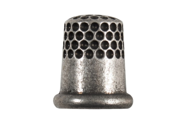 Metal Thimble Button 16mm Antique Silver