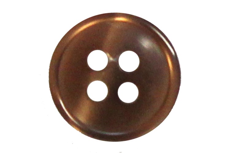 Mid Brown Blouse 4 Hole Rimmed 13mm Buttons
