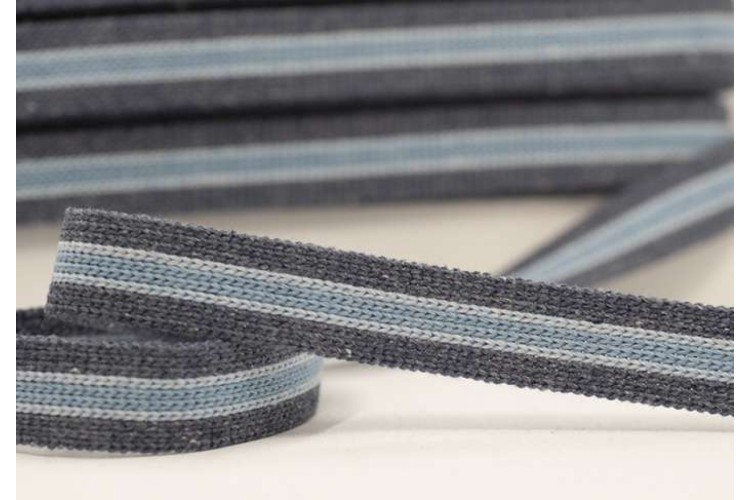 Multi Coloured Webbing – Jeans/Dusky Blue 25mm wide