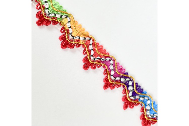Multi Woven Carnival Braid Red