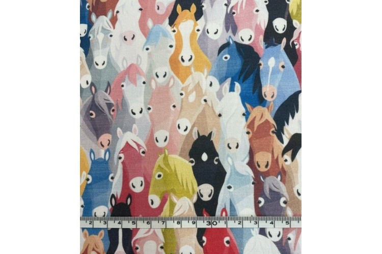 Multicolour Horses Cotton