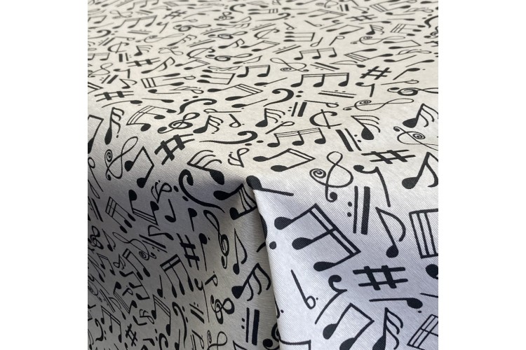 Musical Notes Teflon Coated Panama Fabric