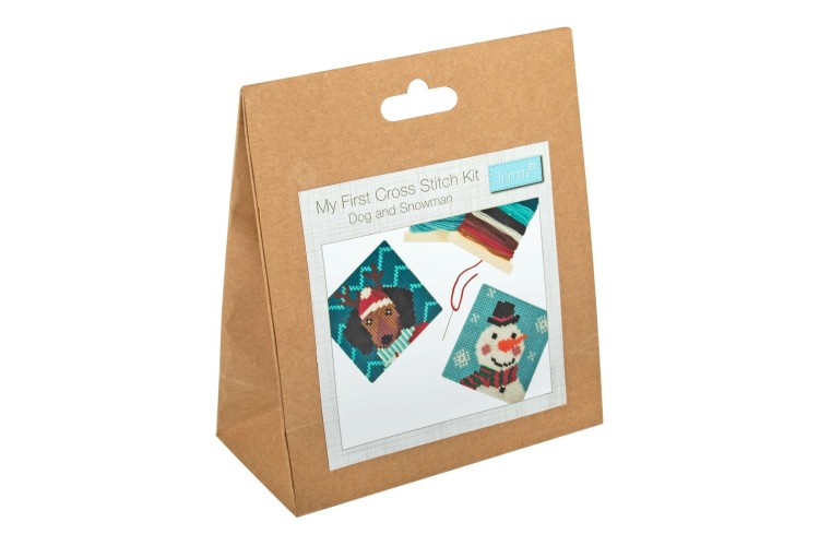 My First Cross Stitch Kit, Dog & Snowman