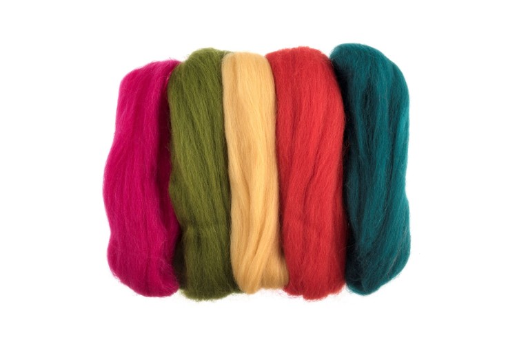 Natural Wool Roving Assorted Brights (FW50.AS2)