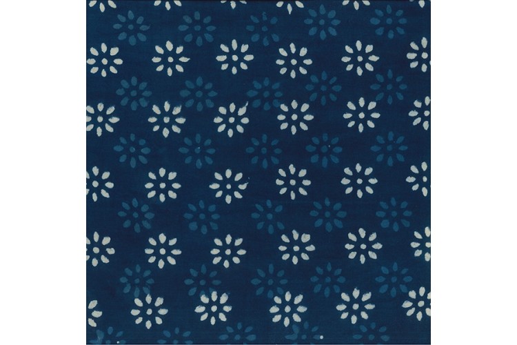 Navy Geo Flower Batik