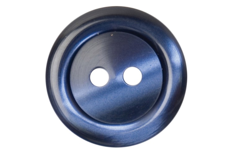 Navy Round Rimmed Button 20mm