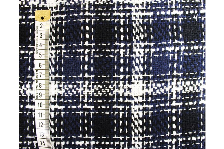 Navy Wool Mix Tartan