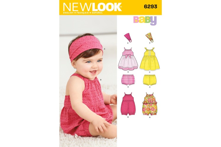 New Look 6293 Baby Romper, Dress