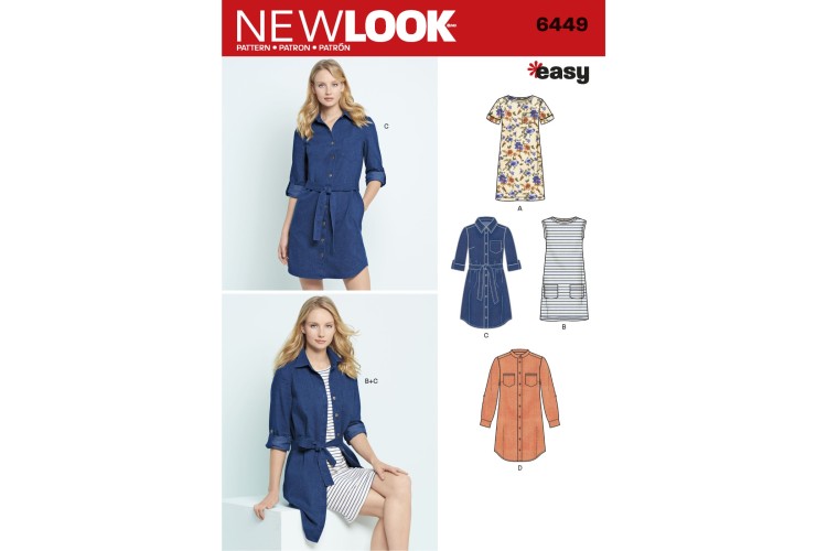 New Look 6449 Knit Dress, Shirt Dress