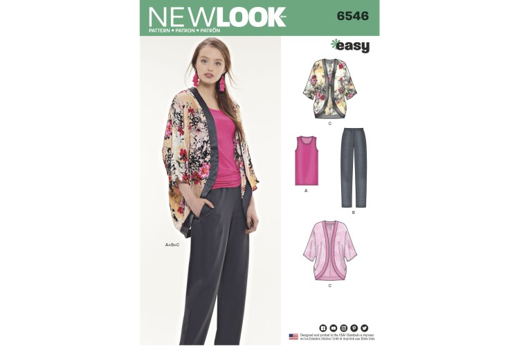 New Look 6546 Kimono, Tank, Trousers