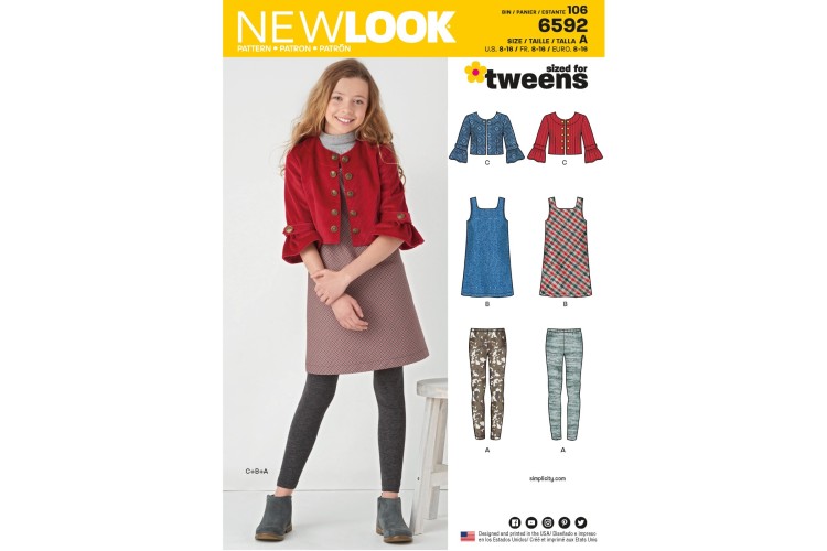 New Look 6592 Bolero, Dress, Leggings